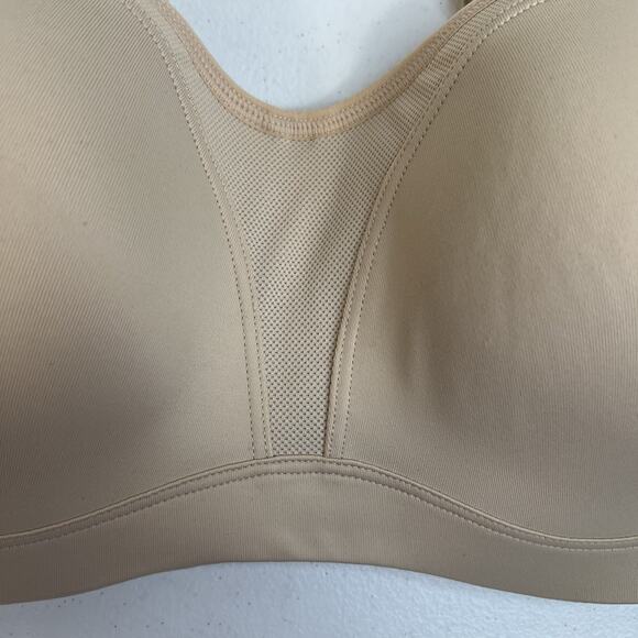 Wacoal 38C Sports Bra Contour High Impact Underwire 853209 Coolmax Beige Tan - Picture 4 of 15